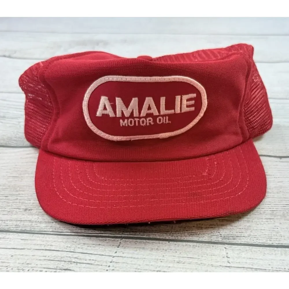 Vintage Amalie Motor Oil Hat Snapback Hat Mesh Trucker Gas Oil Auto 90’s Flaw